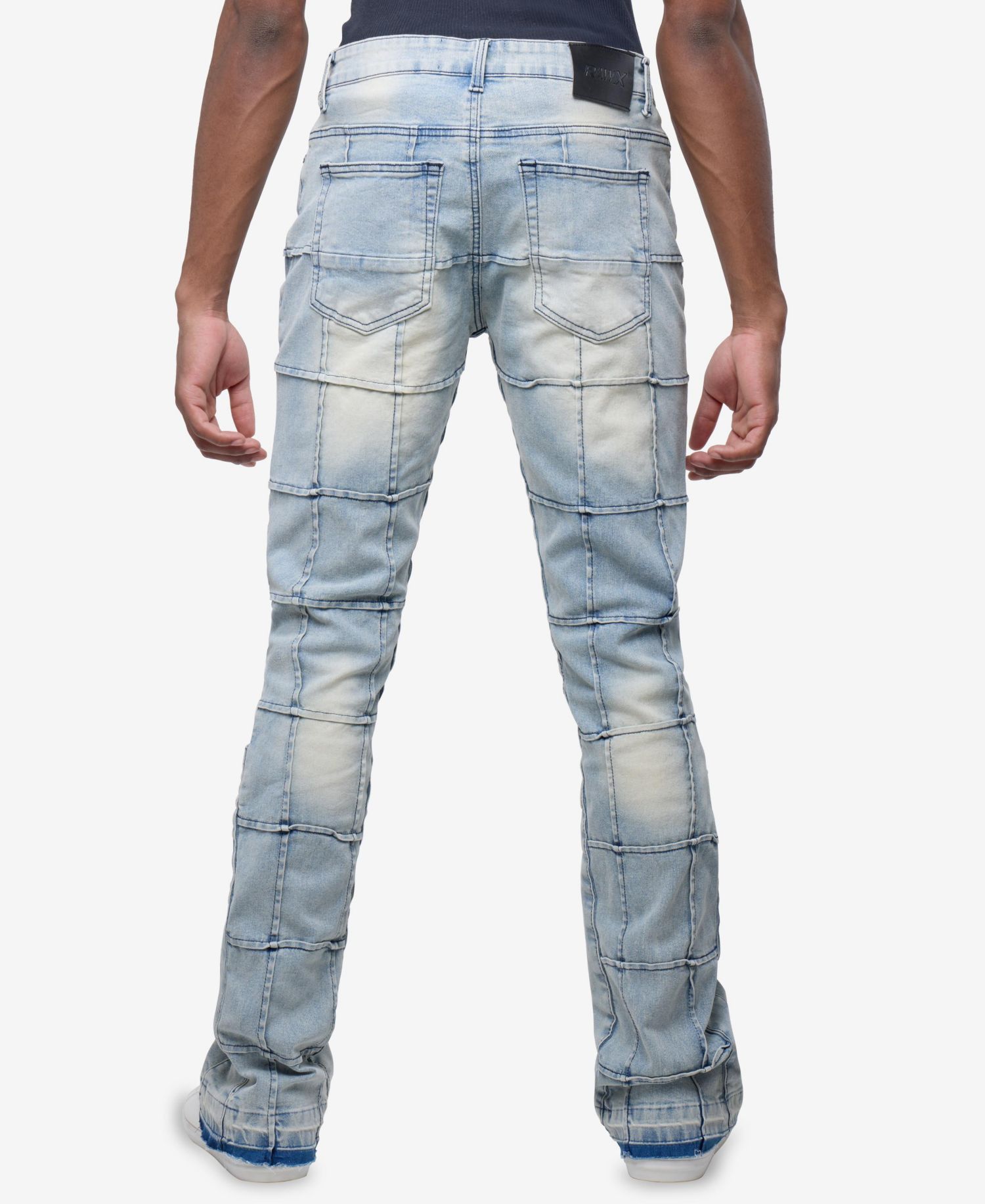 Men's Box Panel Fashion Stacked Jeans