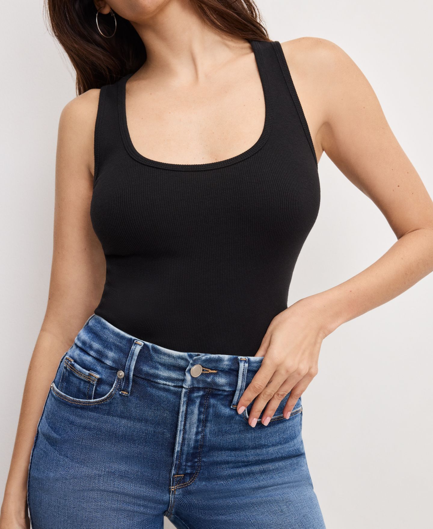 Женские джинсы Good American Soft Tech Good Legs Cropped Jeans, Regular & Plus Size, цвет: Индиго — фото 3