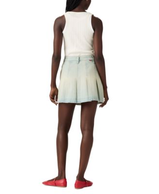 Women's Pleated Denim Mini Skirt