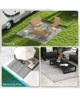 Reversible Outdoor Rug: Waterproof Plastic Straw Carpet for Outdoor and RV Use