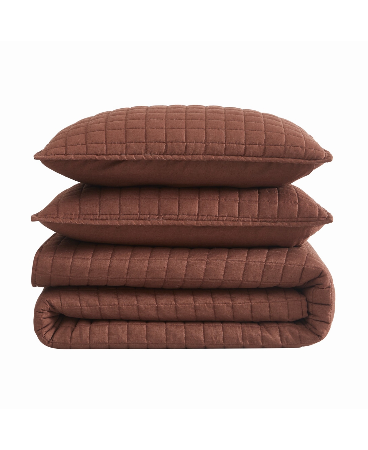 Brooklyn Loom Brookyln Loom Flax Linen 3-pc. Quilt Set, King In Brown