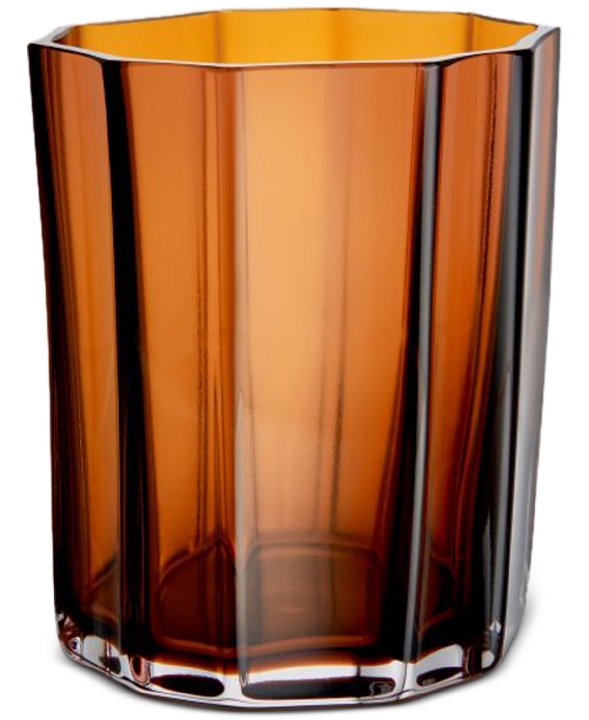 Orrefors Reed Crystal Votive Holder, Medium In Orange