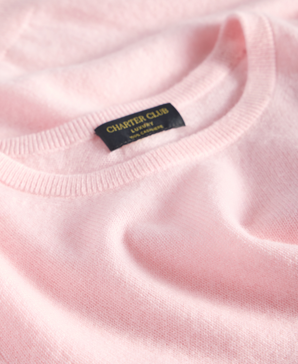 Charter Club Women's Long-sleeve 100% Cashmere Crewneck Sweater, Macy's Exclusive In Pink