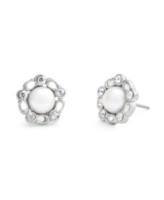 Faux Stone Signature Heritage Cultivated Pearl Stud Earrings