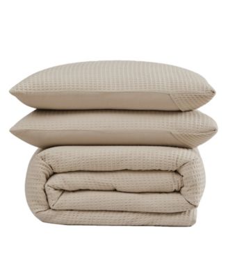 Heritage Cotton Waffle 3-Pc. Duvet Cover Set, Full/Queen