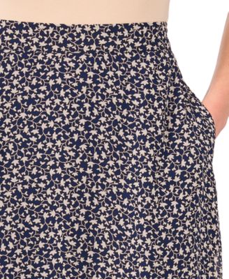 Women's Floral-Print A-Line Midi Skirt