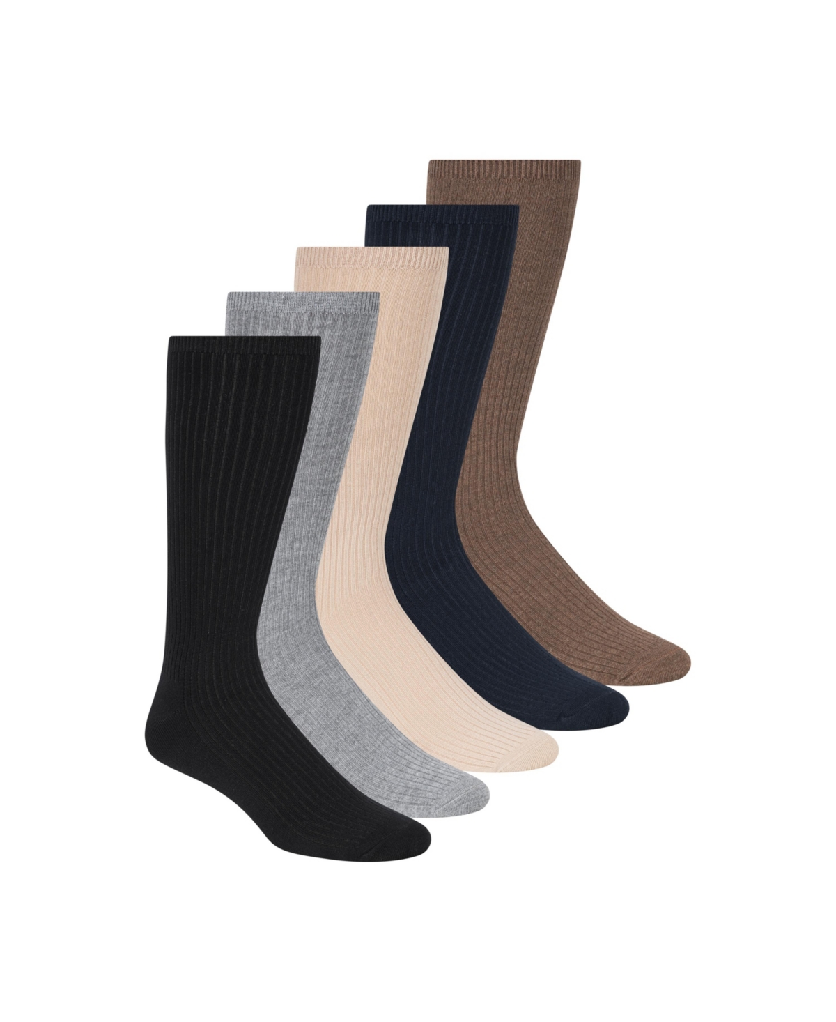 Men's 5-Pack Ribbed Crew Dress Socks - Dark gray
