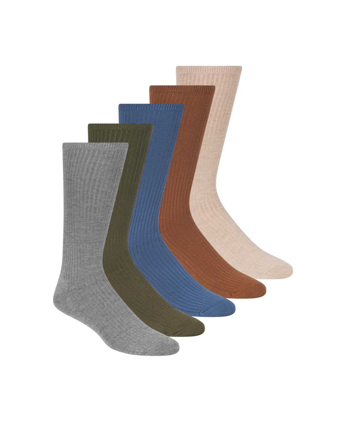 Men's 5-Pack Ribbed Crew Dress Socks - Dark gray
