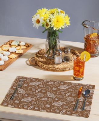 Mocha Farida Premier Fabric Placemats, Set of 4