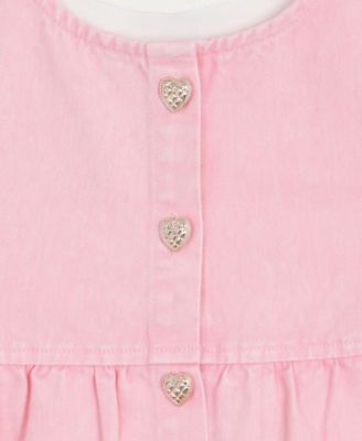 Toddler and Little Girls 2-Piece T-Shirt and Denim Dress Set