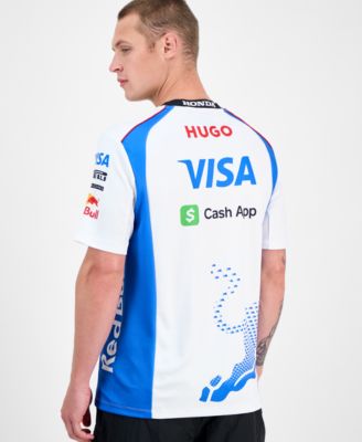 Men's Oversized Short Sleeve Crewneck Sponsor Logos Graphic T-Shirt