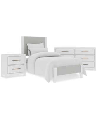 CLOSEOUT! Catriona 3pc Bedroom Set (Twin Upholstered Bed, Dresser & 2-Drawer Nightstand), Created for Macy's
