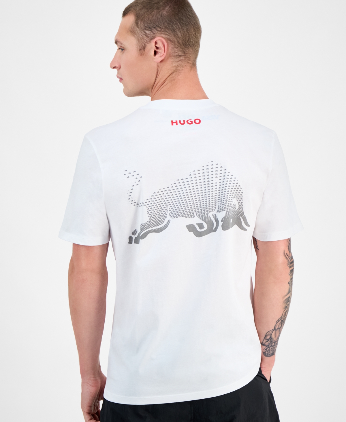 Hugo Boss Men's Core Fanwear Relaxed Fit Short Sleeve Crewneck Graphic T-shirt In White