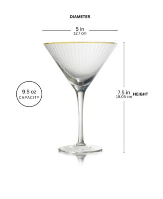 Rocher Martini Glasses, Set of 4, 9.5 Oz