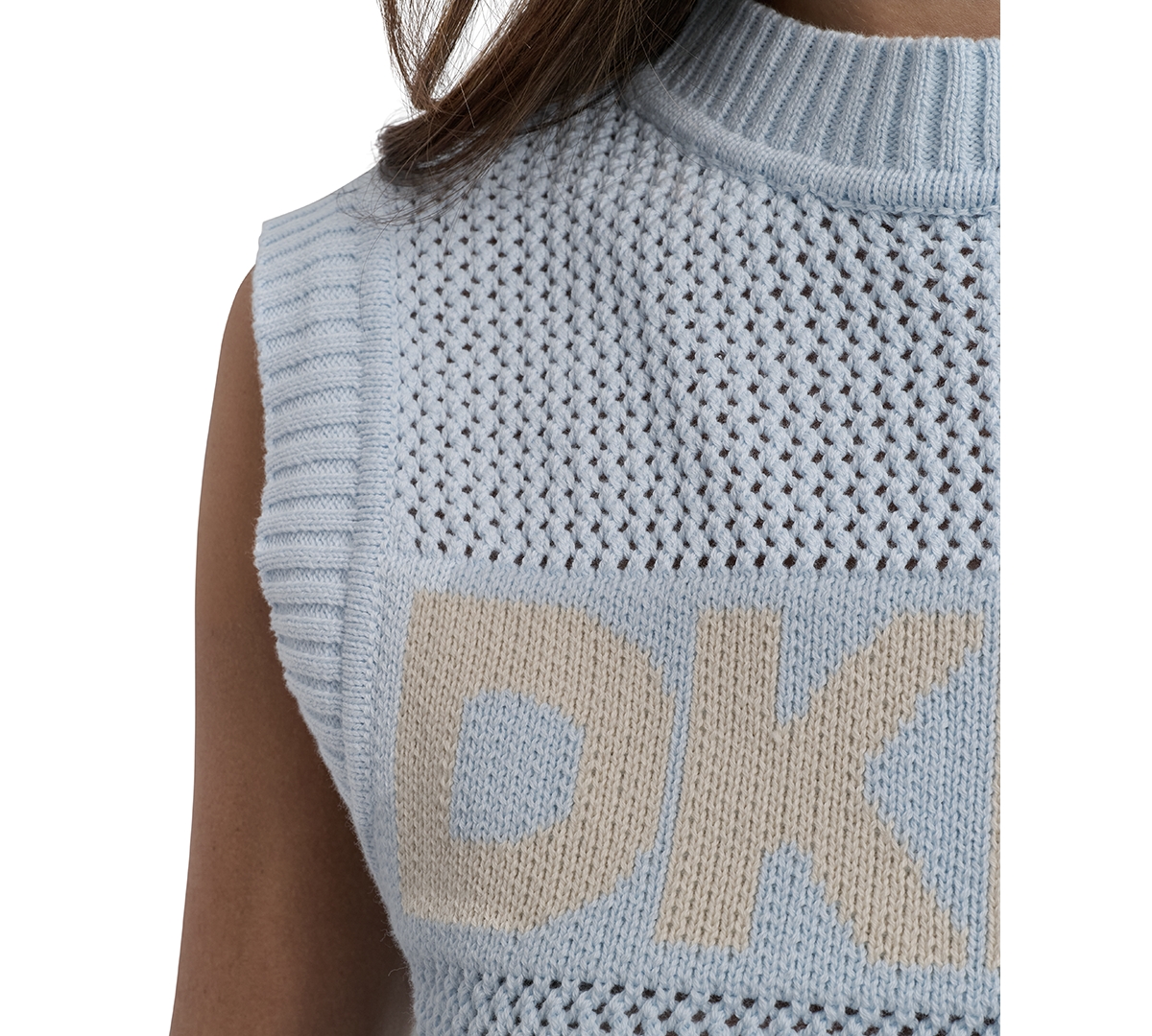 Dkny Jeans Women's Cotton Logo Sleeveless Sweater