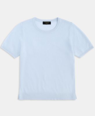Women's 100% Cashmere Crewneck Short-Sleeve Sweater, Macy's Exclusive
