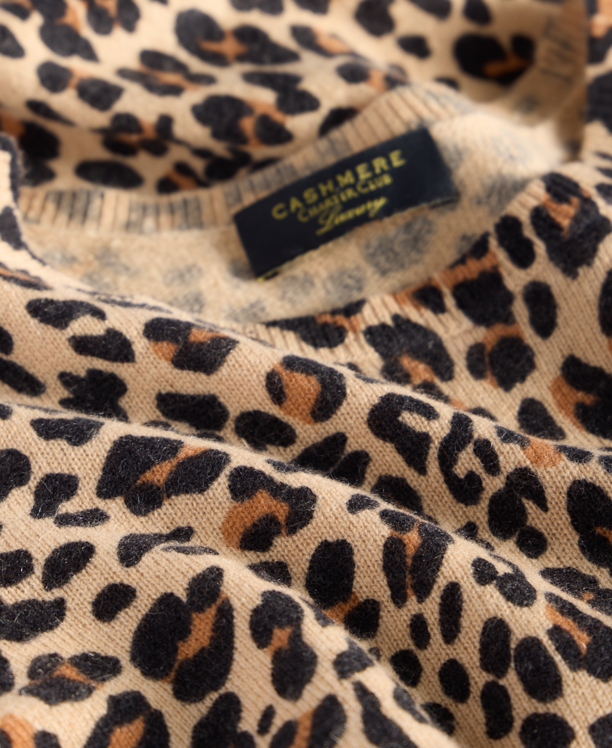 Charter Club Women's 100% Cashmere Leopard-print Short-sleeve Sweater, Macy's Exclusive In Animal Print