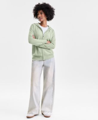 Women's 100% Cashmere Zip Hoodie, Created for Macy's