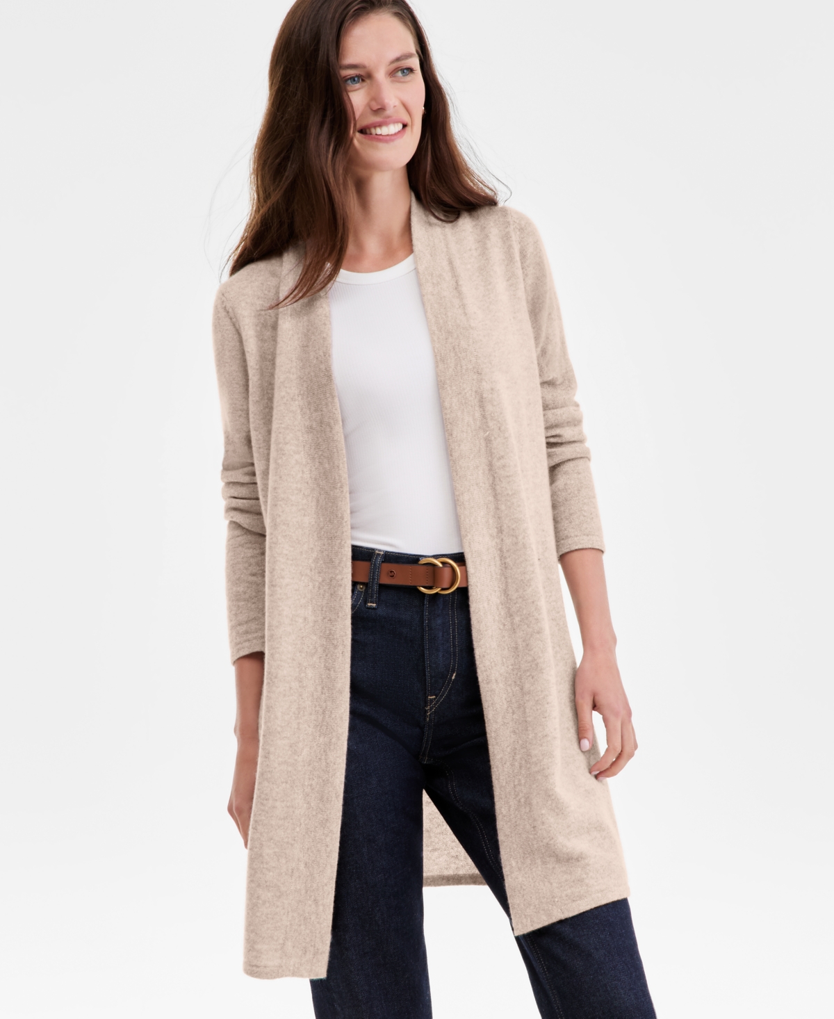 Charter Club Women's 100% Cashmere Split-hem Long Cardigan, Macy's Exclusive