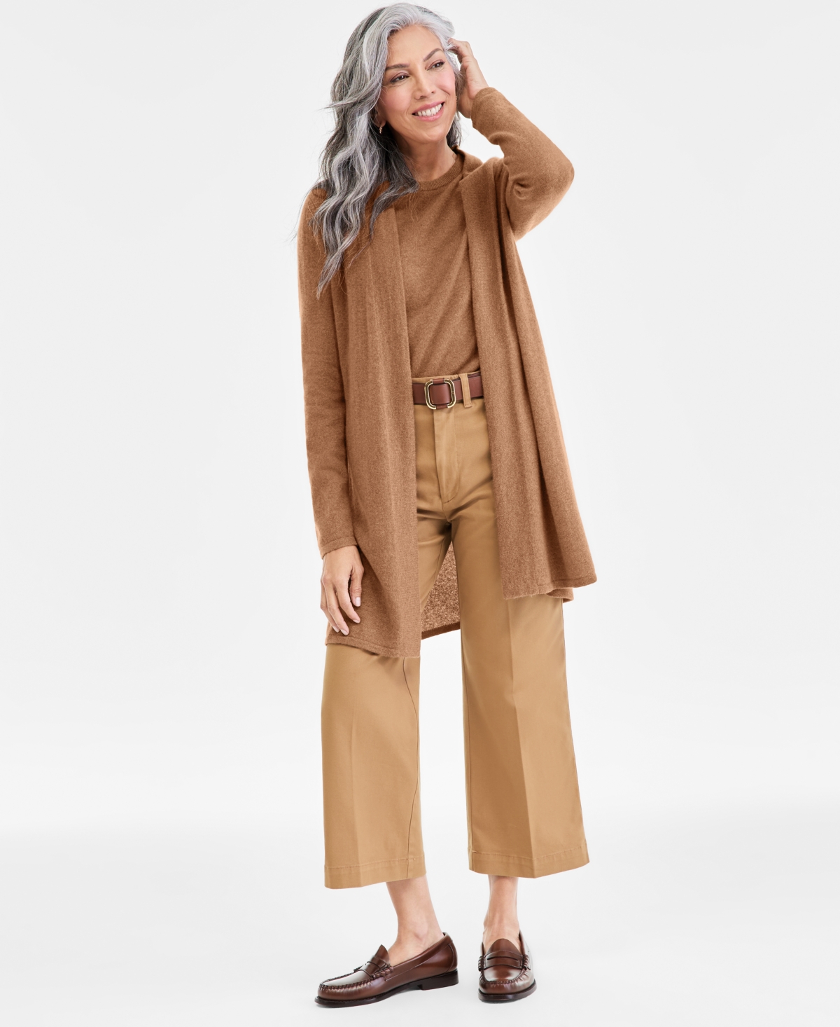 Charter Club Women's 100% Cashmere Split-hem Long Cardigan, Macy's Exclusive