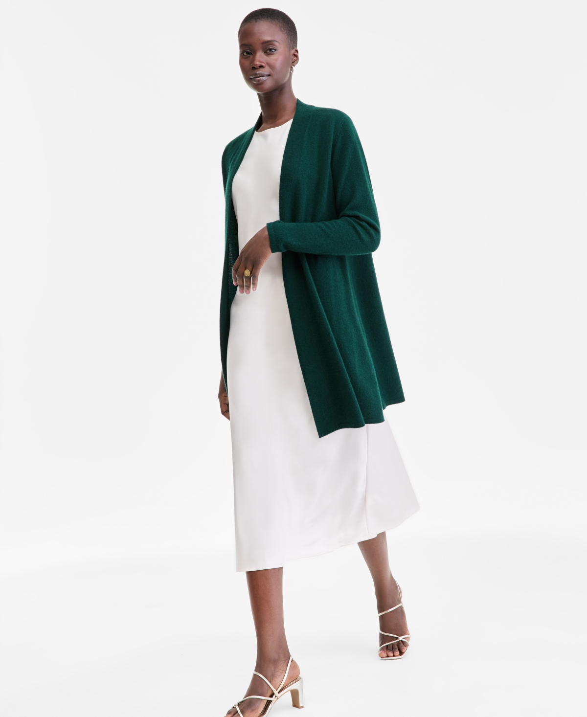 Charter Club Women's 100% Cashmere Split-hem Long Cardigan, Macy's Exclusive