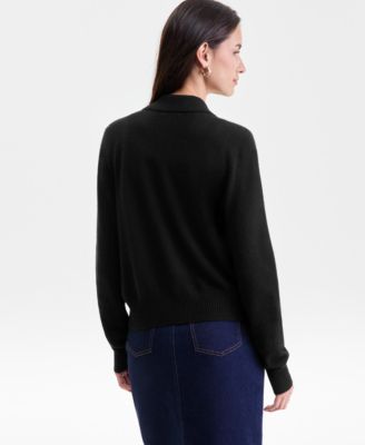 Women's 100% Cashmere Collared Shrunken Cardigan, Macy's Exclusive