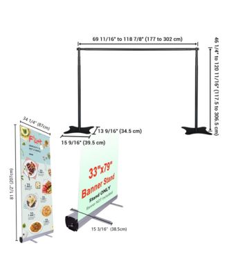 10x10 Ft Backdrop Stand & Roll Up Banner Stand Kit Tradeshow Exhibition Events