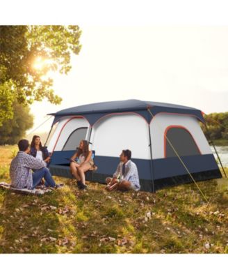 8-10 Person Camping Tent with Double Rooms and 2 Doors