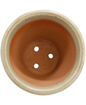 UV- and Frost-Resistant Ceramic Flower Pot Planter with Drainage Holes