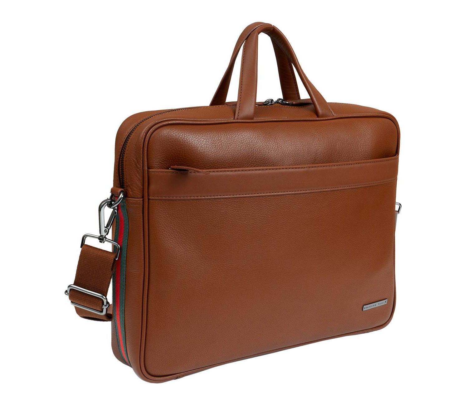 The Hey Handsome 18in Pebble Grain Genuine Leather Briefcase