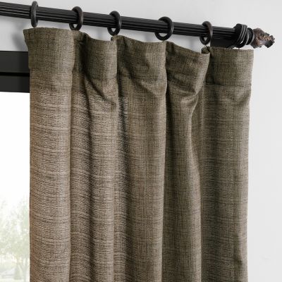 Raw Weave Linen Curtains (2 Panels) Window Curtains and Drapes, Rod Pocket Bedroom Curtains, 50 inches Wide Linen Drapes.