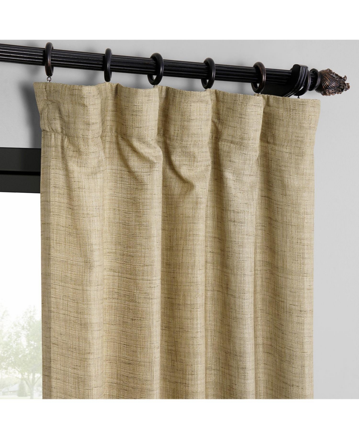 Half Price Drapes Ivory Raw Weave Linen Curtains (2 Panels) Rod Pocket Window Curtains And Drapes, 50w X 84l
