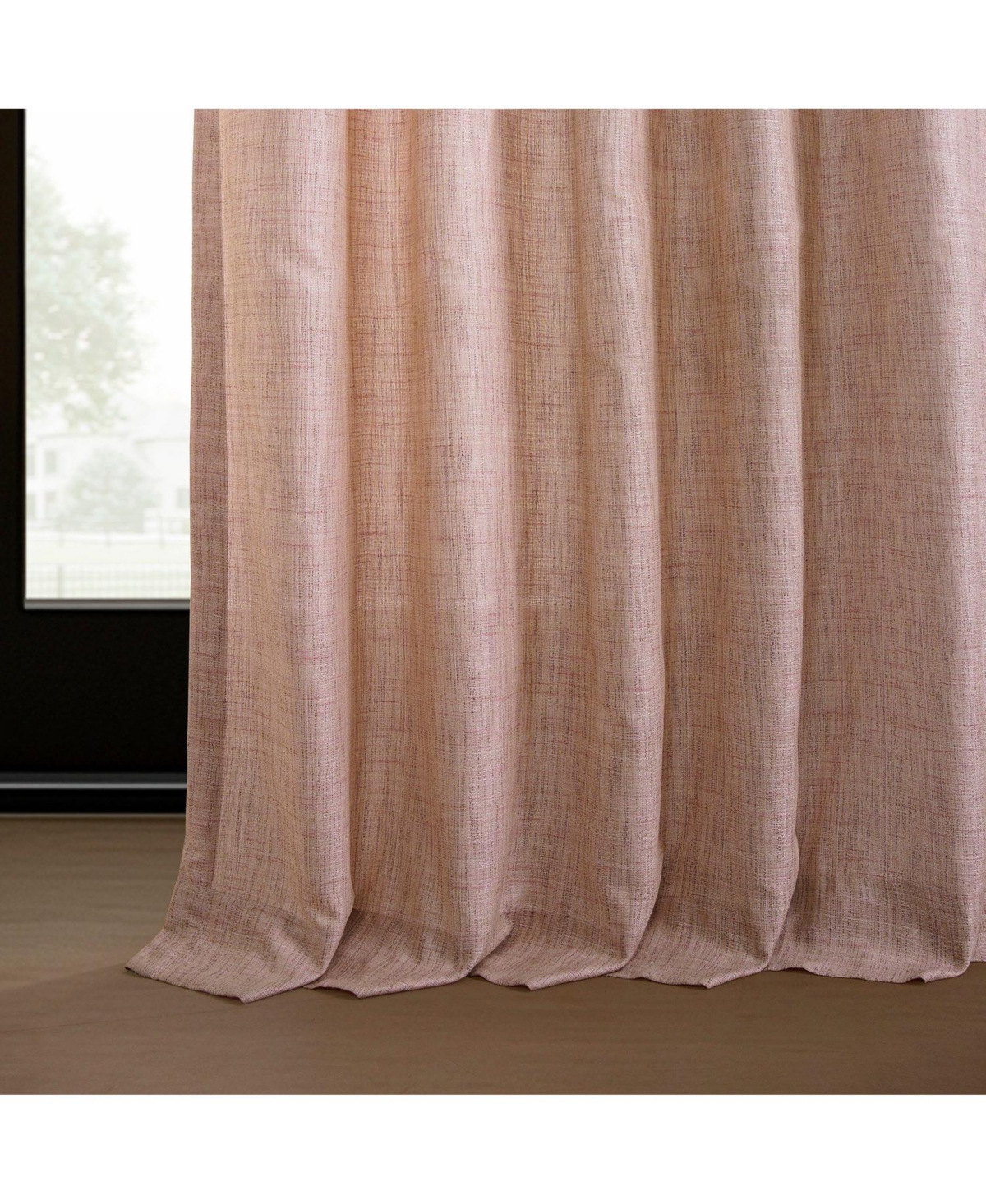 Half Price Drapes Pink Raw Weave Linen Curtains (2 Panels) Rod Pocket Window Curtains And Drapes, 50w X 108l