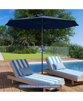 Outdoor Heavy Duty Market Umbrella with Crank Handle and 8 Sturdy Ribs