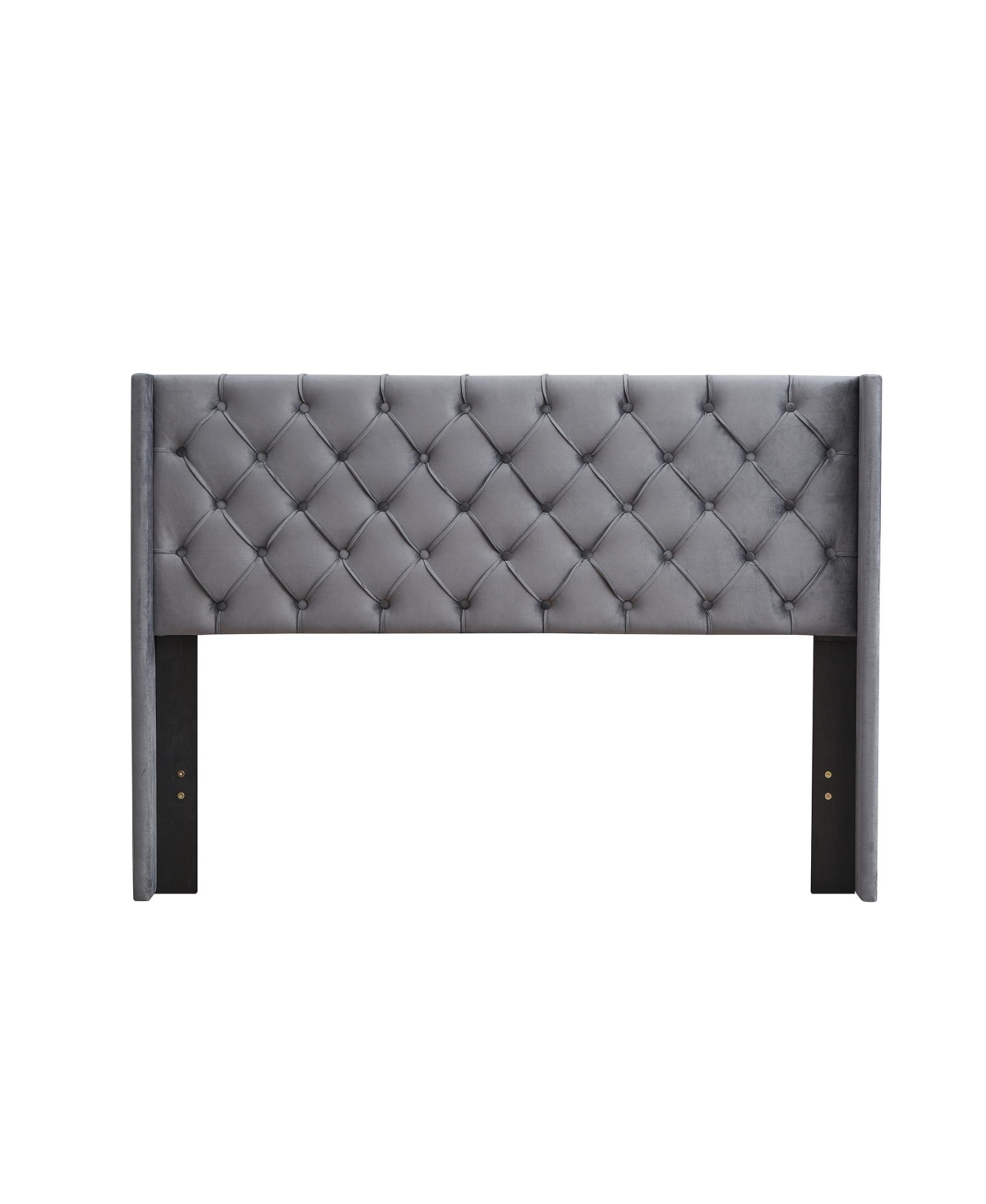 Streamdale Furniture Velvet Button Tufted-Upholstered Bed With Wings Design, Strong Support, Easy Assembly
