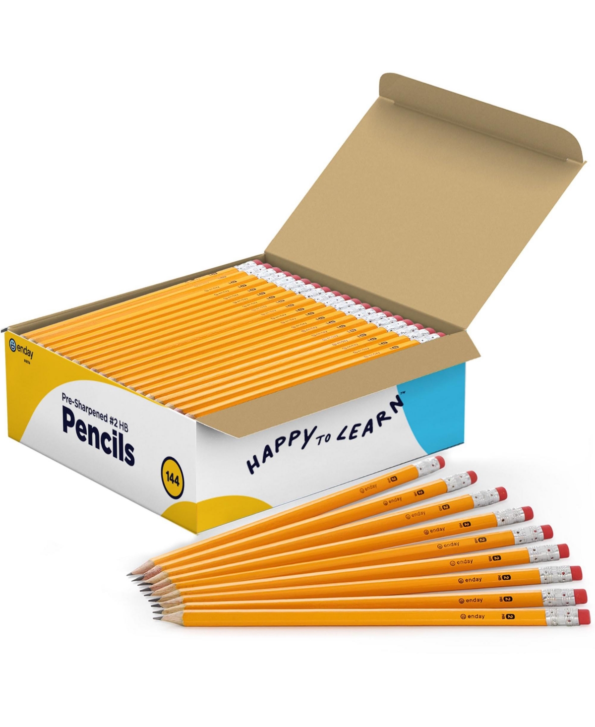 #2 Pencils Bulk - 500 Pack, Pre-Sharpened Wood-Cased Yellow Pencils for Office and Classroom Supplies - Yellow