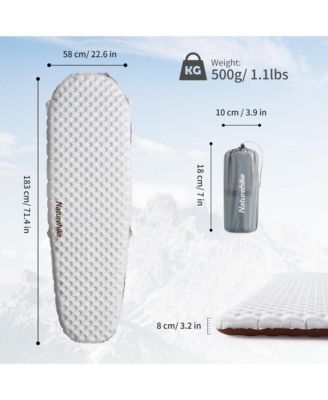 Ultralight Insulated Sleeping Pad with R5.8, 3.2in Thickened Patchworkable Inflatable Double Sleeping Mat for Camping, Hiking, Climbing with Inflatable Bag