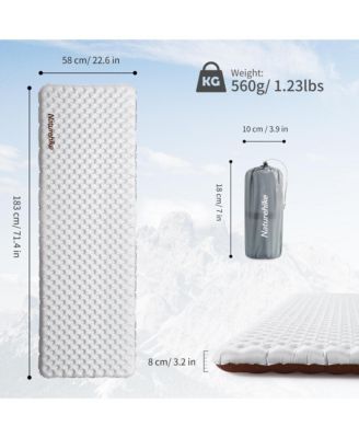 Ultralight Insulated Sleeping Pad with R5.8, 3.2in Thickened Patchworkable Inflatable Double Sleeping Mat for Camping, Hiking, Climbing with Inflatable Bag