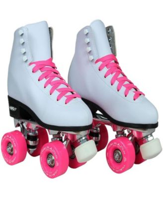 Epic Classic White & Pink Quad Roller Skates