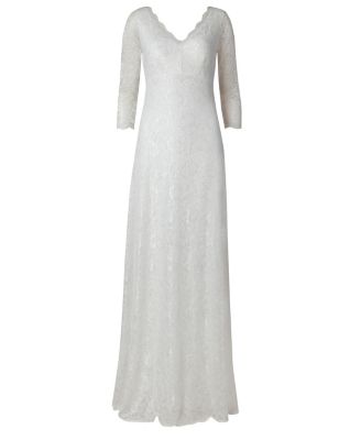 Women's Anya 3/4 Sleeve V-Neck Lace Bridal Gown