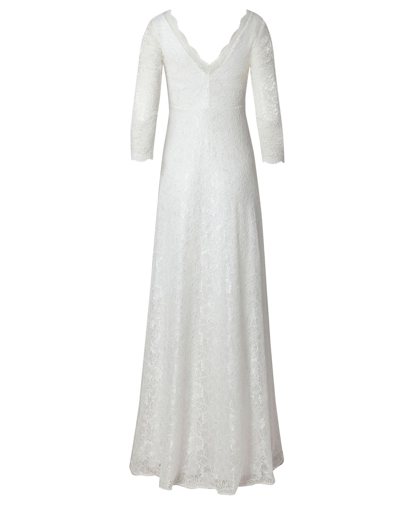 Женское платье Alie Street London Anya 3/4 Sleeve V-Neck Lace Bridal Gown, цвет: Слоновая кость — фото 2