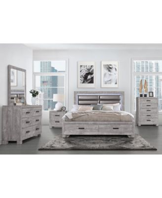 2-Drawer Distressed Nightstand – Rustic Bedside Table with Storage