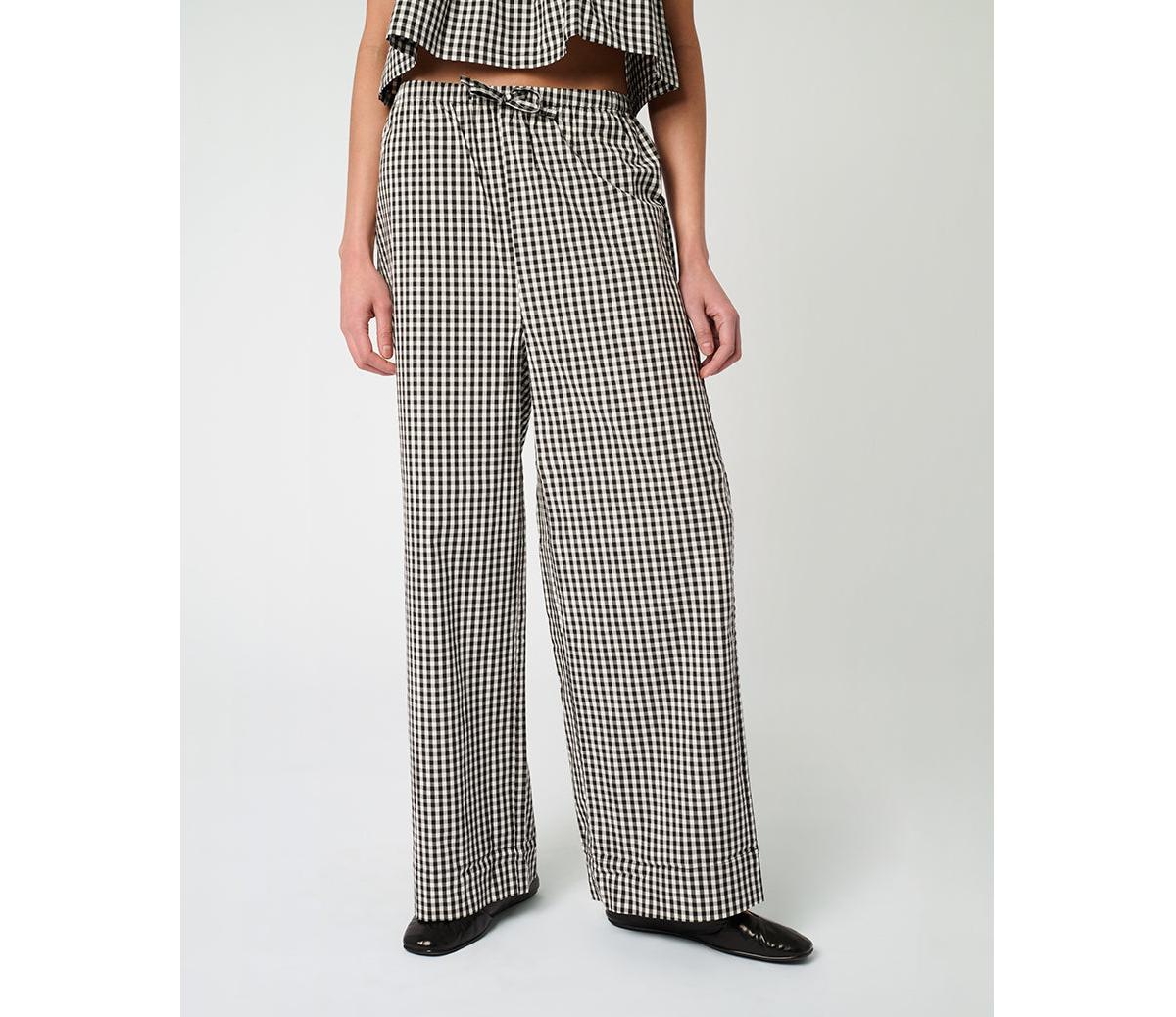 Women's Tie Waist Pant - Black multi