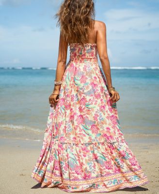 Women's Sweet Lily Floral Maxi Beach Dress