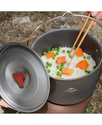 Camping Soup Pot Cookware with Lid Large Outdoor Portable Hanging Pot Cooking Set for 1-6 People