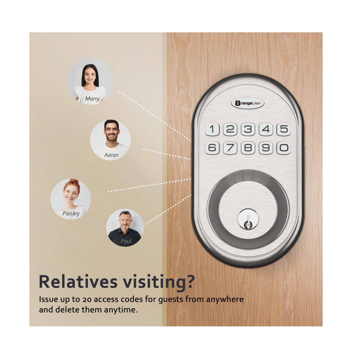 Zachvo Keyless Entry Deadbolt Lock, Electric Door Locks with Keypads, Satin Nickel