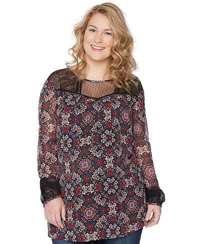 Wendy Bellissimo Maternity Plus Size Printed Blouse