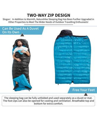 Ultralight Down Sleeping Bag, 650FP, 3-4 Season, Adults, 32-42, Waterproof, Compact, Camping, Hiking