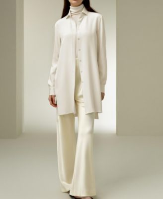 Women's Classic Longline Silk Shirt