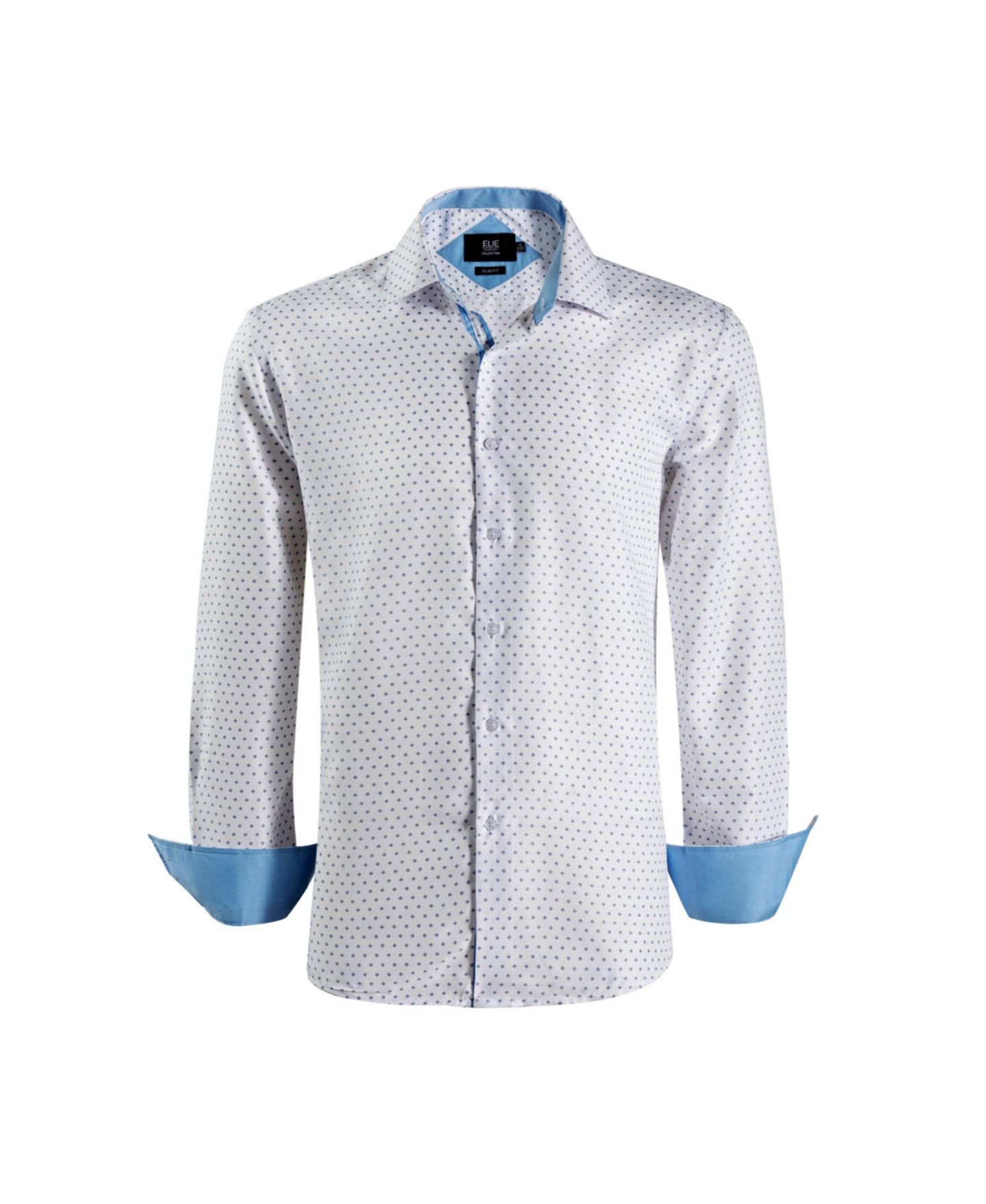 Рубашка Elie Balleh White Micro Ditsy Print Slim Fit Shirt для мальчиков, цвет: Белый — фото 2